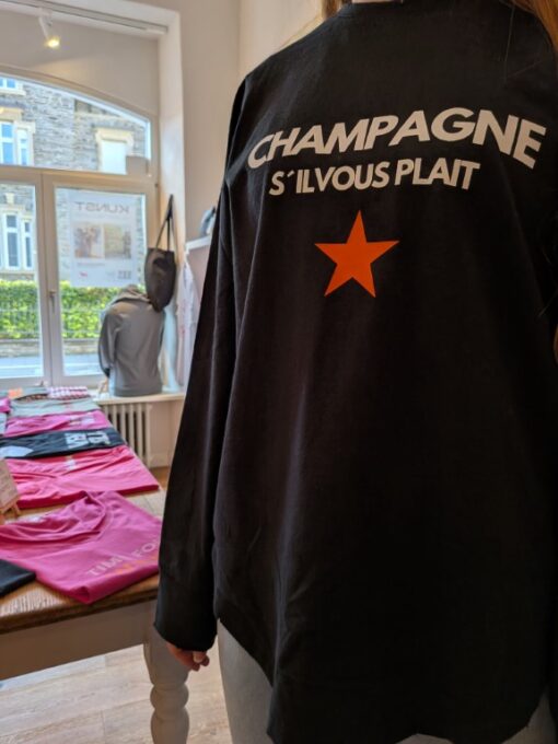 Champagne sil vout plait Sweat schwarz 3 Mittel