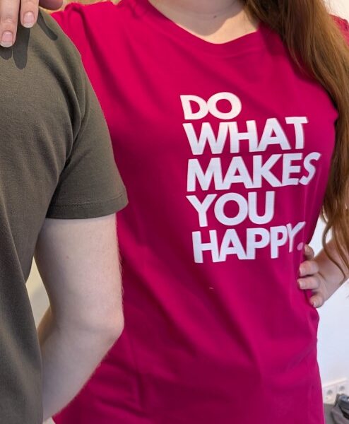 Alternative view of T-Shirt Do more what makes you happy Fuchsia | Moselzeug
