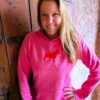 Hoodie rosa mit rotem Hund