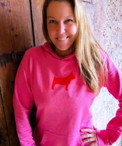 Hoodie rosa mit rotem Hund