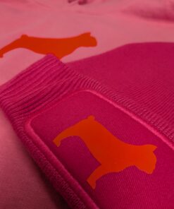 Mütze in pink magenta mit rotem Hund
