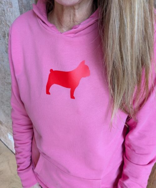Hoodie roter Hund Moselzeug in rosa 1