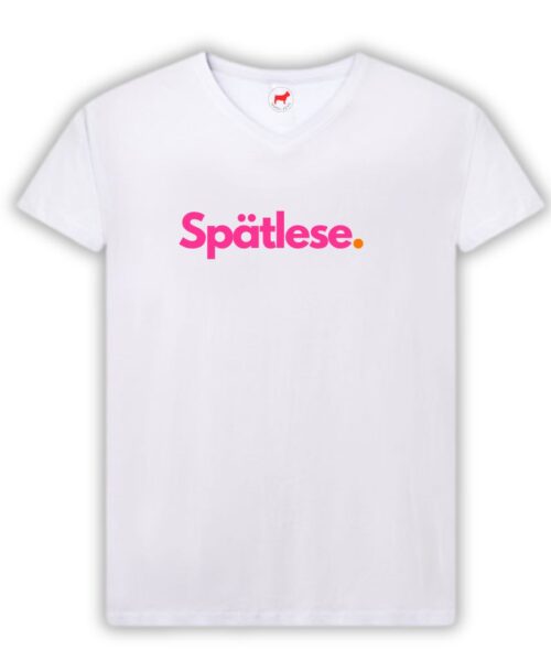 Ein weißes T-Shirt mit Spätlese Aufdruck