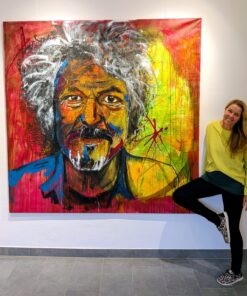 Wolfgang und Biggi Freihöfer von Moselzeug vor dem Großformat