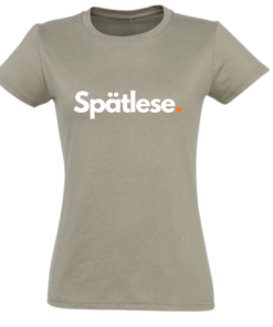 T-Shirt mit Aufdruck Spätlese in der Farbe khaki für Damen