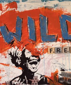 Wild & Free Druck in knalligen Farben von Biggi Freihöfer Moselzeug