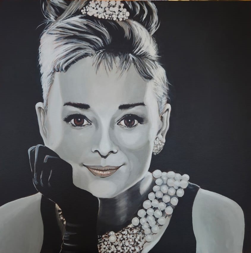 DRUCK Audrey H. | Moselzeug 1 Druck Audrey Hephurn Gemälde von Holger Freihöfer Moselzeug Kunstgalerie