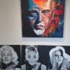 DRUCK Brigitte B. | Moselzeug 5 Drei Ikonen in der Serie als Druck hier Marilyn Monroe zusammen mit Brigitte Bardot und Audrey Hephurn. Kunstwerke von Moselzeug
