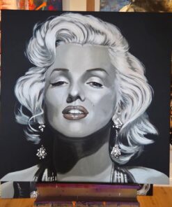 Ein Druck von Marilyn Monroe in den Farben grau bis schwarz von Moselzeug