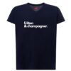 Moselzeug schwarzes T-Shirt mit dem Logo Fritten & Champagner