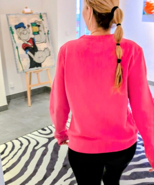 Sweatshirt Fritten und Champagner von hinten