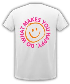 Do wjat makes you happy Oversize Damenshirt mit großem Rückendruck von Moselzeug