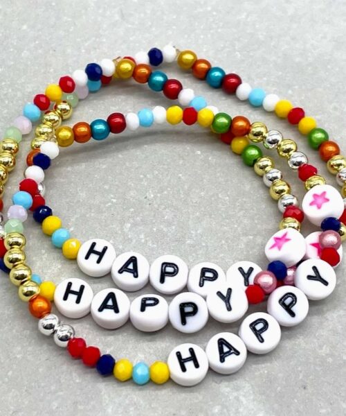 Moselzeug Armband Happy elastisch und bunt
