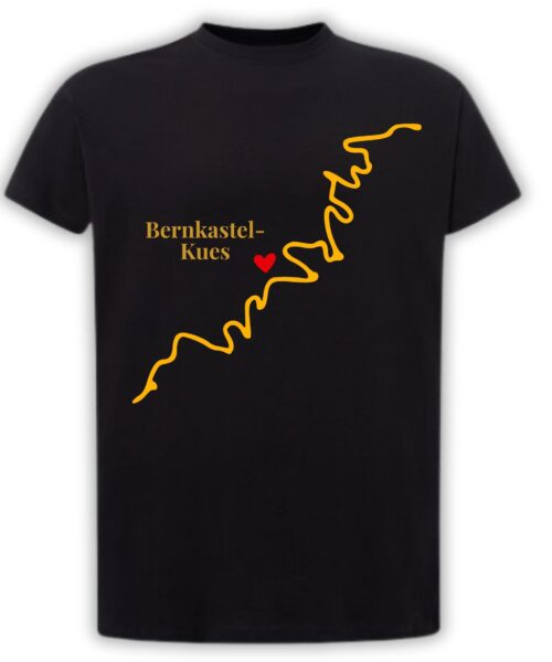 T-Shirt Moselverlauf gold mit Wunschort | Moselzeug