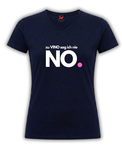 Schwarzes T-Shirt zu vino sag ich nie no von Moselzeug