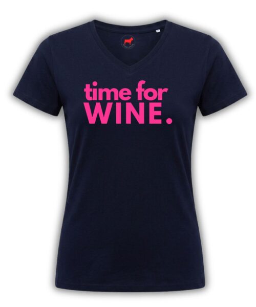 Moselzeug Time for wine Shirt scwarz mit pink