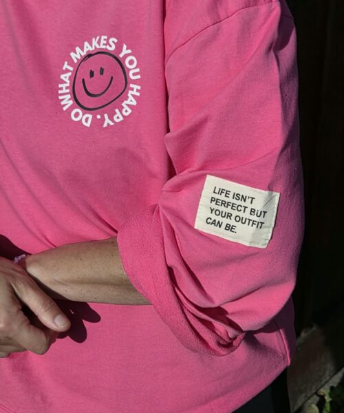 Alternative view of Moselzeug Sweatshirt Do what makes you happy pink| Moselzeug