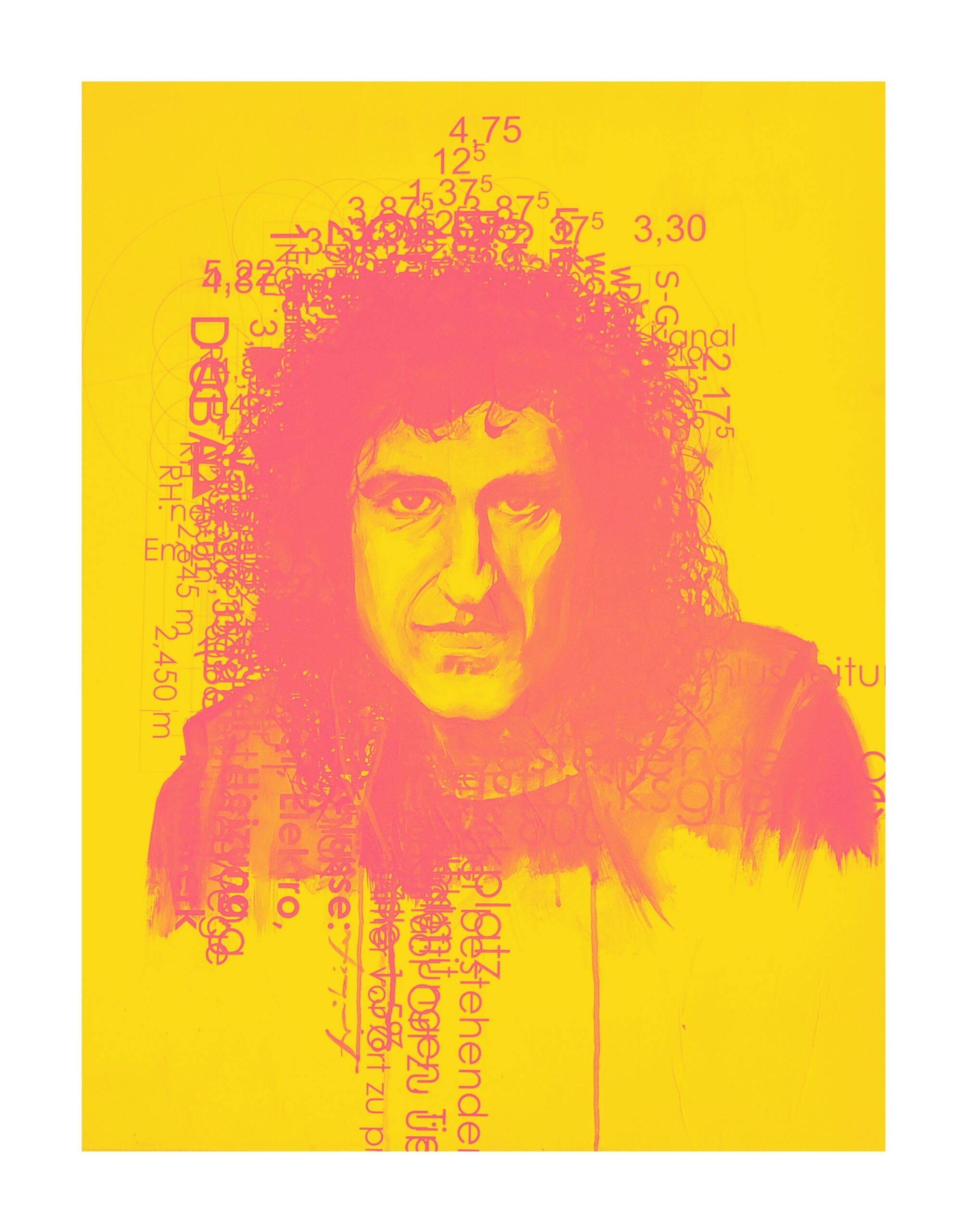 DRUCK BRIAN M. yellow | Moselzeug 1 Brian May Moselzeug Druck limitiert und signiert