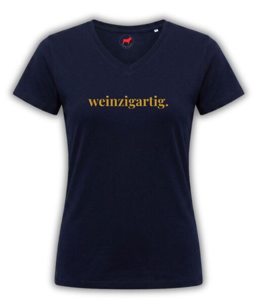 Goldenes Weinzigartig auf einem schwarzen T-Shirt