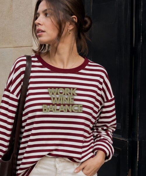 Gestreiftes Sweat von Moselzeug Work Wine Balance